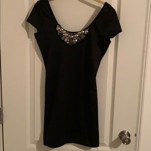 Wet seal black tee with sliver jewels short sleeve